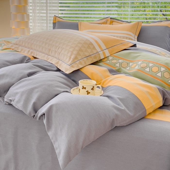 91家纺网 家纺一手货源 找家纺 铭浩 2025新款纯棉棉加厚磨毛升级喷气面料全棉四件套三件套 悉尼时光-绿