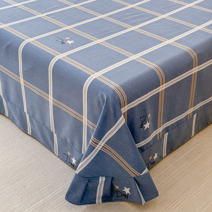 91家纺网 家纺一手货源 找家纺 铭浩 2025新款纯棉棉加厚磨毛升级喷气面料全棉四件套三件套 星之所想-蓝