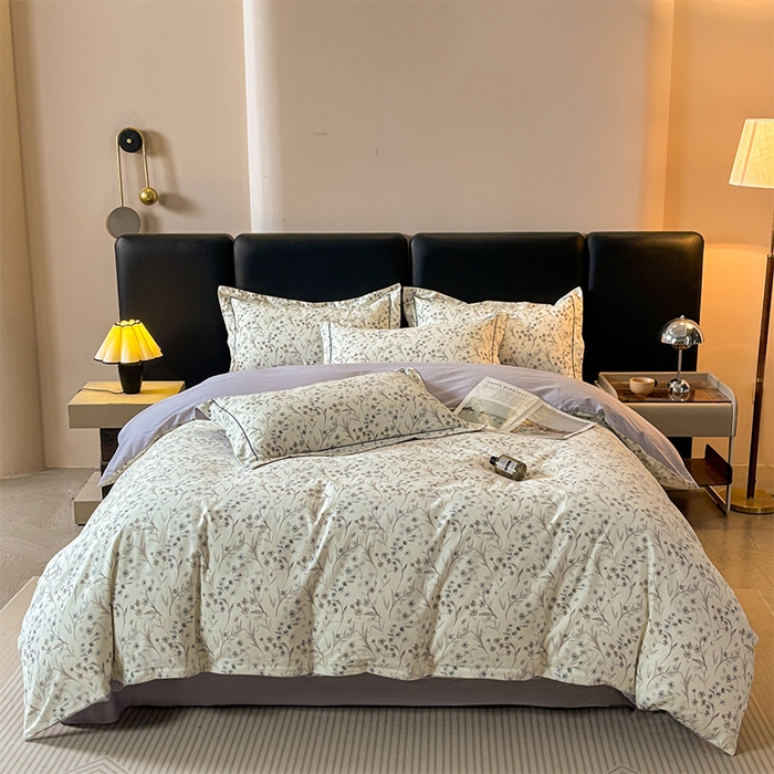 91家纺网 家纺一手货源 找家纺 帛美家纺 2025新款全棉加厚款数码印花磨毛四件套 樱贝