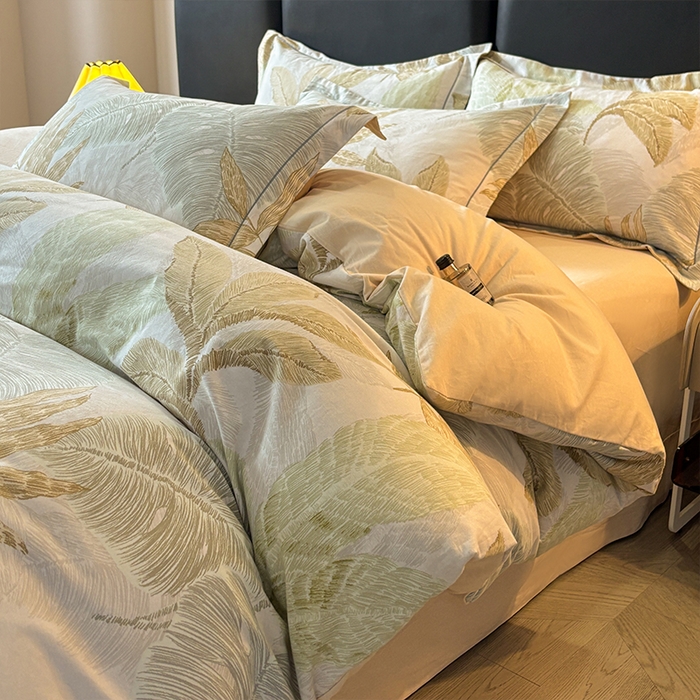 91家纺网 家纺一手货源 找家纺 帛美家纺 2025新款全棉加厚款数码印花磨毛四件套 梵弥