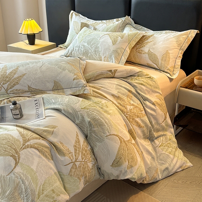 91家纺网 家纺一手货源 找家纺 帛美家纺 2025新款全棉加厚款数码印花磨毛四件套 梵弥