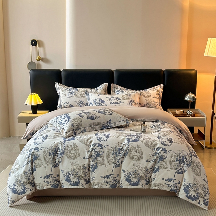 帛美家纺 2025新款全棉加厚款数码印花磨毛四件套 梵庭