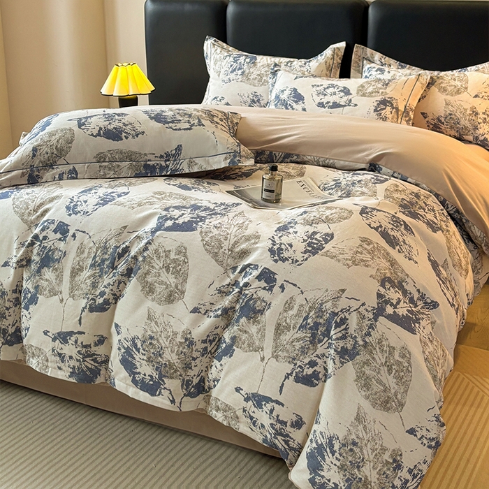 91家纺网 家纺一手货源 找家纺 帛美家纺 2025新款全棉加厚款数码印花磨毛四件套 梵庭