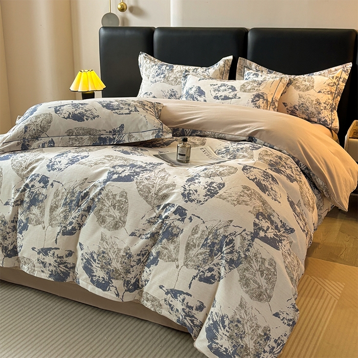 91家纺网 家纺一手货源 找家纺 帛美家纺 2025新款全棉加厚款数码印花磨毛四件套 梵庭