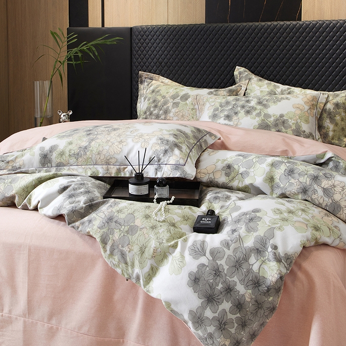 91家纺网 家纺一手货源 找家纺 帛美家纺 2025新款全棉加厚款数码印花磨毛四件套 花珊