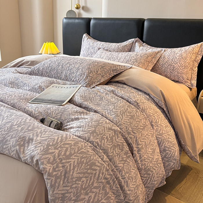 91家纺网 家纺一手货源 找家纺 帛美家纺 2025新款全棉加厚款数码印花磨毛四件套 花序