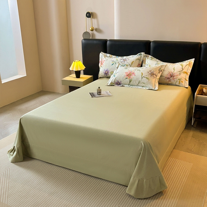 91家纺网 家纺一手货源 找家纺 帛美家纺 2025新款全棉加厚款数码印花磨毛四件套 花玉寻