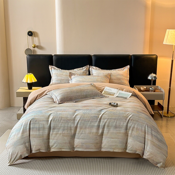 帛美家纺 2025新款全棉加厚款数码印花磨毛四件套 华尔兹