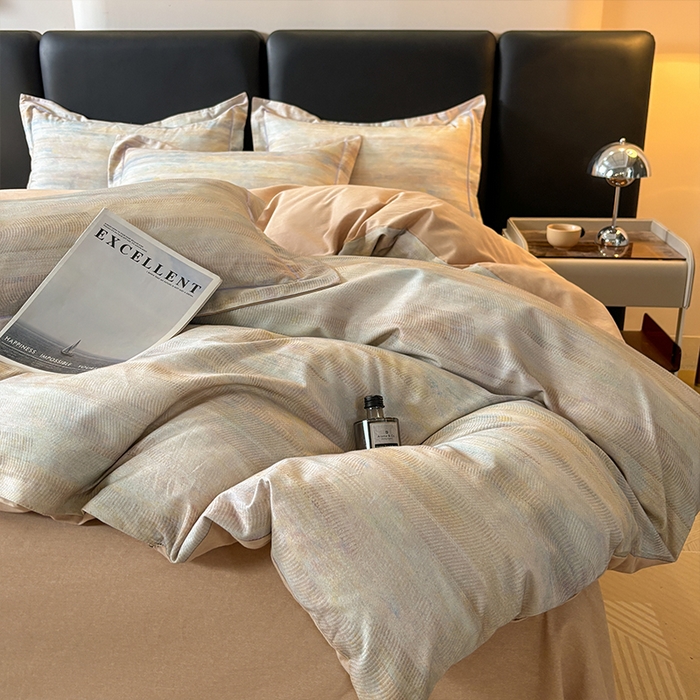 91家纺网 家纺一手货源 找家纺 帛美家纺 2025新款全棉加厚款数码印花磨毛四件套 华尔兹