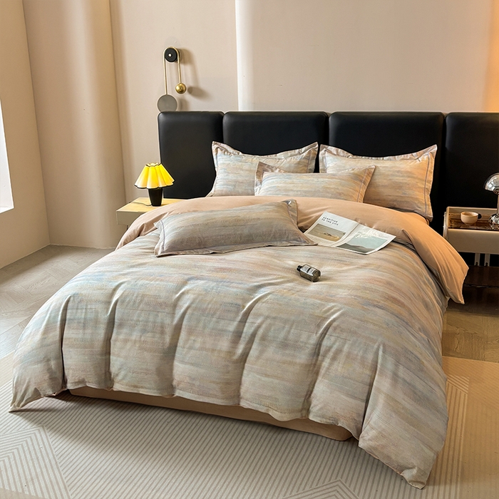 91家纺网 家纺一手货源 找家纺 帛美家纺 2025新款全棉加厚款数码印花磨毛四件套 华尔兹