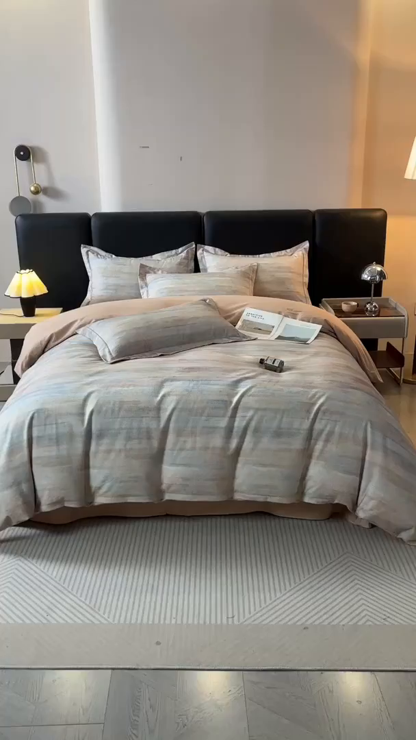 91家纺网 家纺一手货源 找家纺 帛美家纺 2025新款全棉加厚款数码印花磨毛四件套 华尔兹