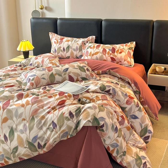 91家纺网 家纺一手货源 找家纺 帛美家纺 2025新款全棉加厚款数码印花磨毛四件套 景秋