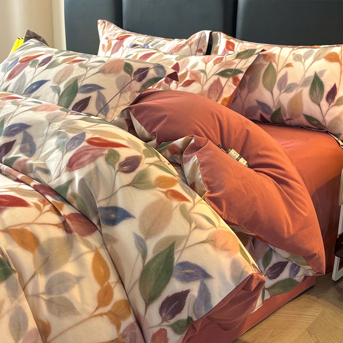 91家纺网 家纺一手货源 找家纺 帛美家纺 2025新款全棉加厚款数码印花磨毛四件套 景秋