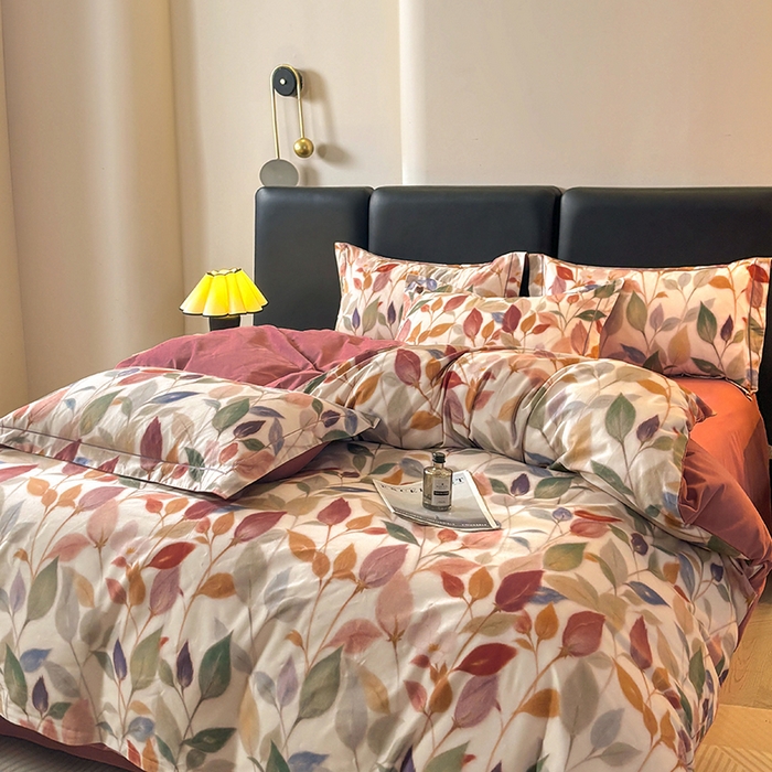 91家纺网 家纺一手货源 找家纺 帛美家纺 2025新款全棉加厚款数码印花磨毛四件套 景秋