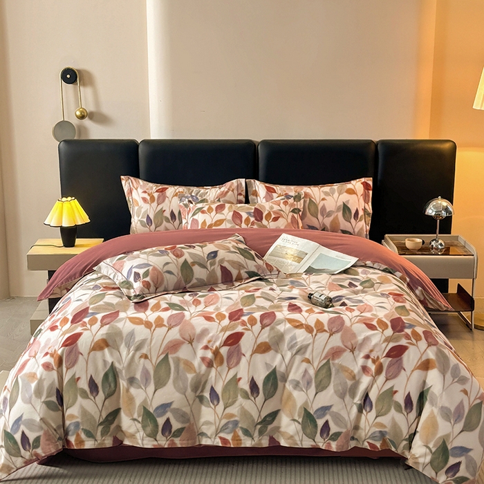 91家纺网 家纺一手货源 找家纺 帛美家纺 2025新款全棉加厚款数码印花磨毛四件套 景秋