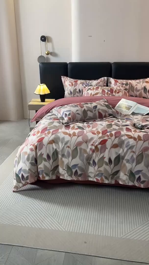 91家纺网 家纺一手货源 找家纺 帛美家纺 2025新款全棉加厚款数码印花磨毛四件套 景秋