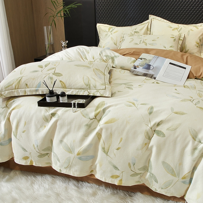 91家纺网 家纺一手货源 找家纺 帛美家纺 2025新款全棉加厚款数码印花磨毛四件套 乐莹