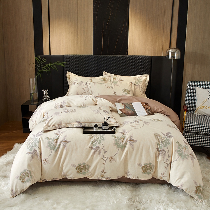 帛美家纺 2025新款全棉加厚款数码印花磨毛四件套 鹿禾