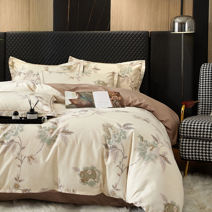 91家纺网 家纺一手货源 找家纺 帛美家纺 2025新款全棉加厚款数码印花磨毛四件套 鹿禾