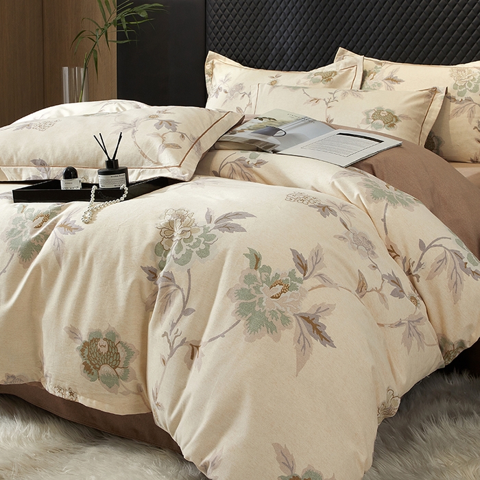 91家纺网 家纺一手货源 找家纺 帛美家纺 2025新款全棉加厚款数码印花磨毛四件套 鹿禾