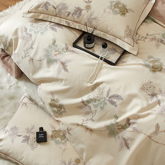 91家纺网 家纺一手货源 找家纺 帛美家纺 2025新款全棉加厚款数码印花磨毛四件套 鹿禾