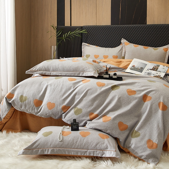 91家纺网 家纺一手货源 找家纺 帛美家纺 2025新款全棉加厚款数码印花磨毛四件套 满心欢喜