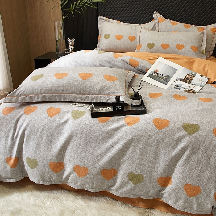 91家纺网 家纺一手货源 找家纺 帛美家纺 2025新款全棉加厚款数码印花磨毛四件套 满心欢喜