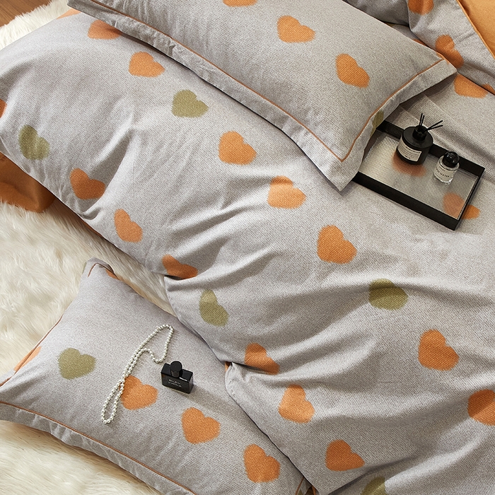 91家纺网 家纺一手货源 找家纺 帛美家纺 2025新款全棉加厚款数码印花磨毛四件套 满心欢喜