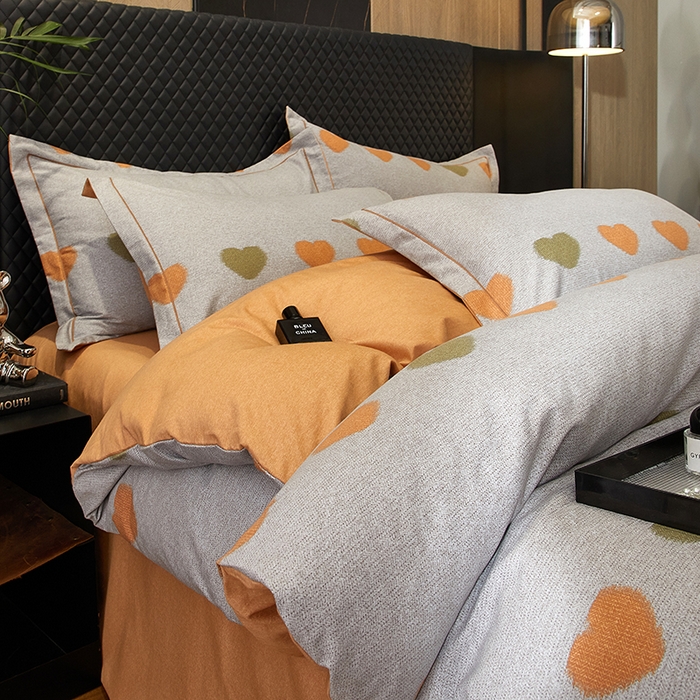 91家纺网 家纺一手货源 找家纺 帛美家纺 2025新款全棉加厚款数码印花磨毛四件套 满心欢喜