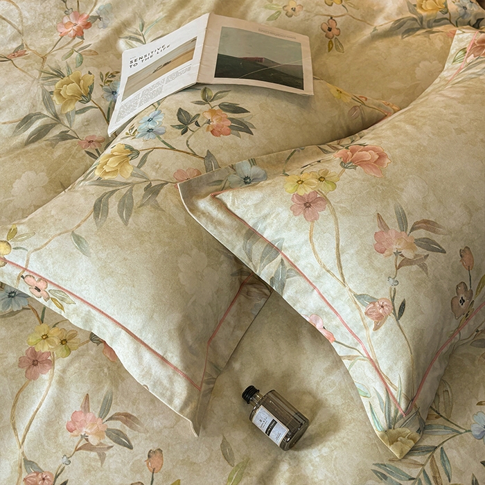 91家纺网 家纺一手货源 找家纺 帛美家纺 2025新款全棉加厚款数码印花磨毛四件套 美伊