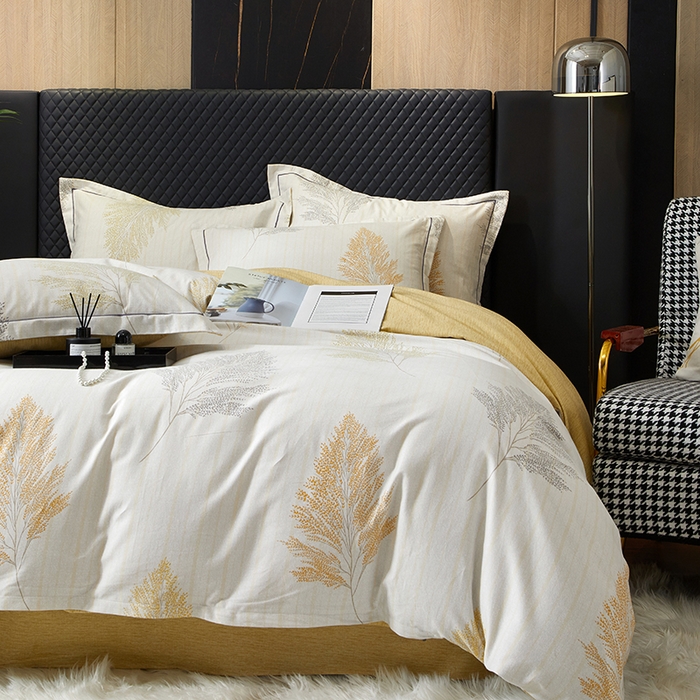 91家纺网 家纺一手货源 找家纺 帛美家纺 2025新款全棉加厚款数码印花磨毛四件套 墨上枝