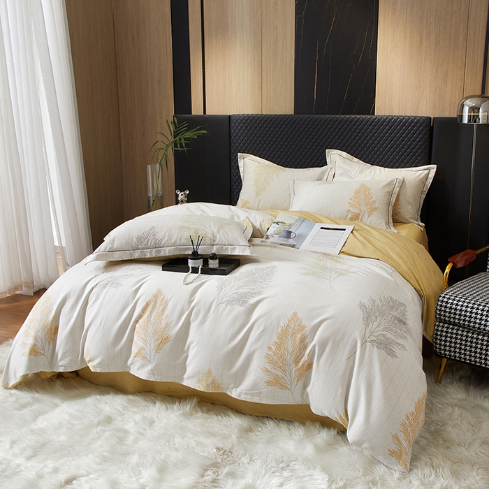 91家纺网 家纺一手货源 找家纺 帛美家纺 2025新款全棉加厚款数码印花磨毛四件套 墨上枝