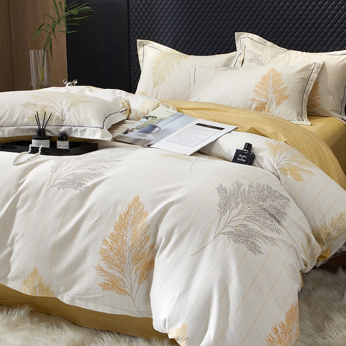 91家纺网 家纺一手货源 找家纺 帛美家纺 2025新款全棉加厚款数码印花磨毛四件套 墨上枝