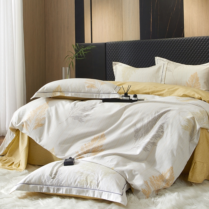 91家纺网 家纺一手货源 找家纺 帛美家纺 2025新款全棉加厚款数码印花磨毛四件套 墨上枝