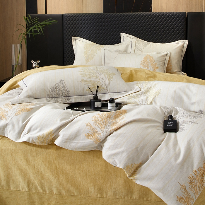 91家纺网 家纺一手货源 找家纺 帛美家纺 2025新款全棉加厚款数码印花磨毛四件套 墨上枝