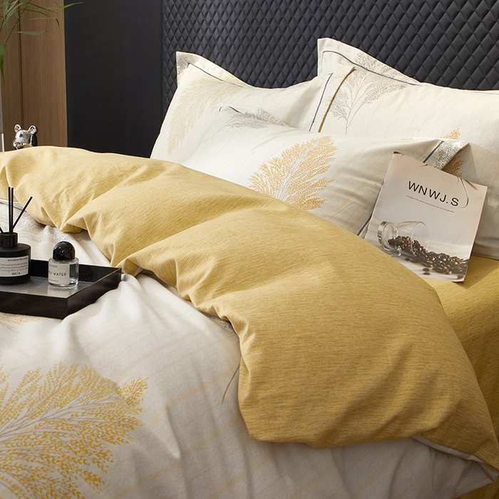 91家纺网 家纺一手货源 找家纺 帛美家纺 2025新款全棉加厚款数码印花磨毛四件套 墨上枝