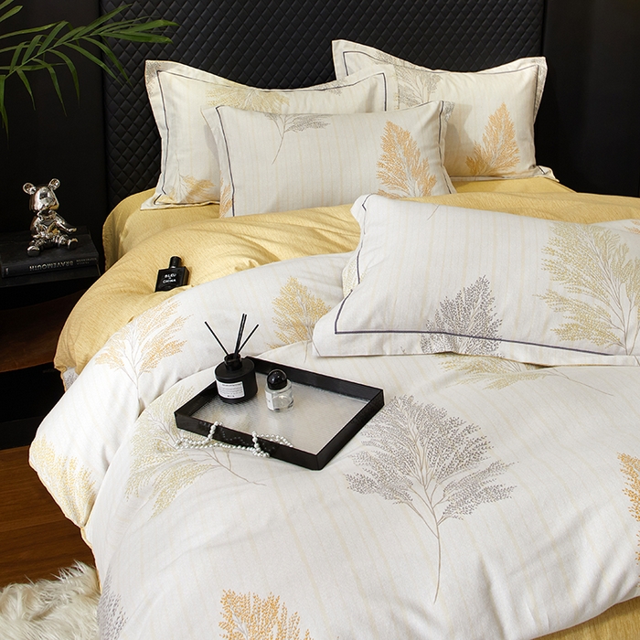 91家纺网 家纺一手货源 找家纺 帛美家纺 2025新款全棉加厚款数码印花磨毛四件套 墨上枝