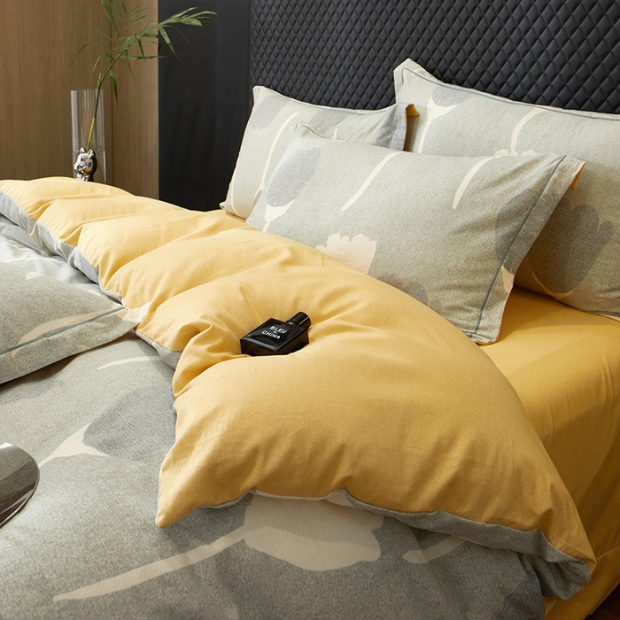 91家纺网 家纺一手货源 找家纺 帛美家纺 2025新款全棉加厚款数码印花磨毛四件套 人间茶白