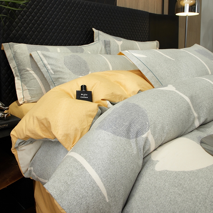 91家纺网 家纺一手货源 找家纺 帛美家纺 2025新款全棉加厚款数码印花磨毛四件套 人间茶白