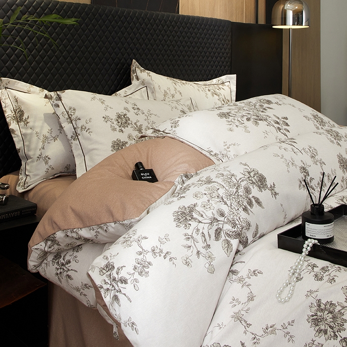 91家纺网 家纺一手货源 找家纺 帛美家纺 2025新款全棉加厚款数码印花磨毛四件套 森屿集