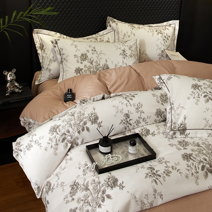 91家纺网 家纺一手货源 找家纺 帛美家纺 2025新款全棉加厚款数码印花磨毛四件套 森屿集