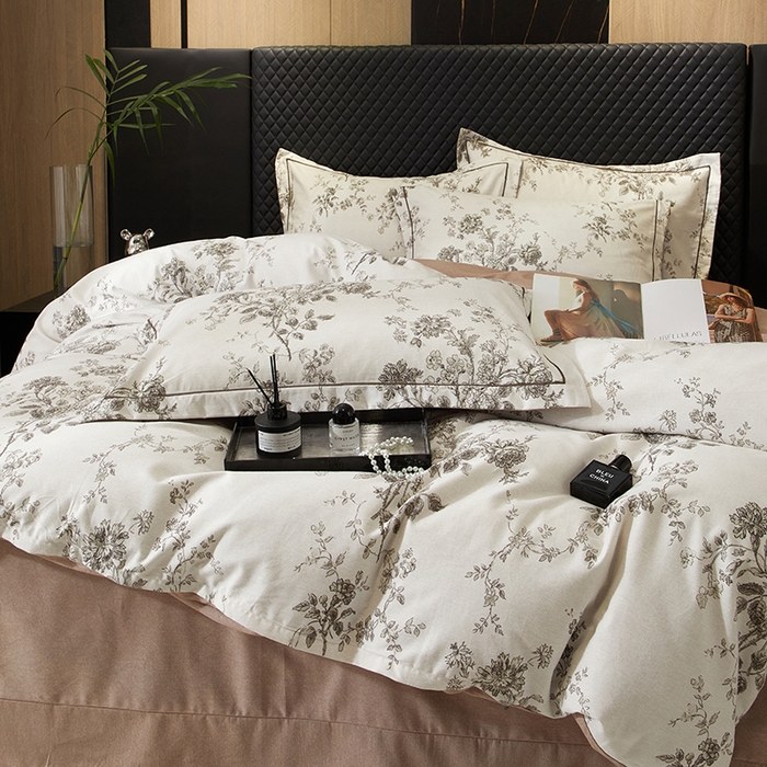 91家纺网 家纺一手货源 找家纺 帛美家纺 2025新款全棉加厚款数码印花磨毛四件套 森屿集