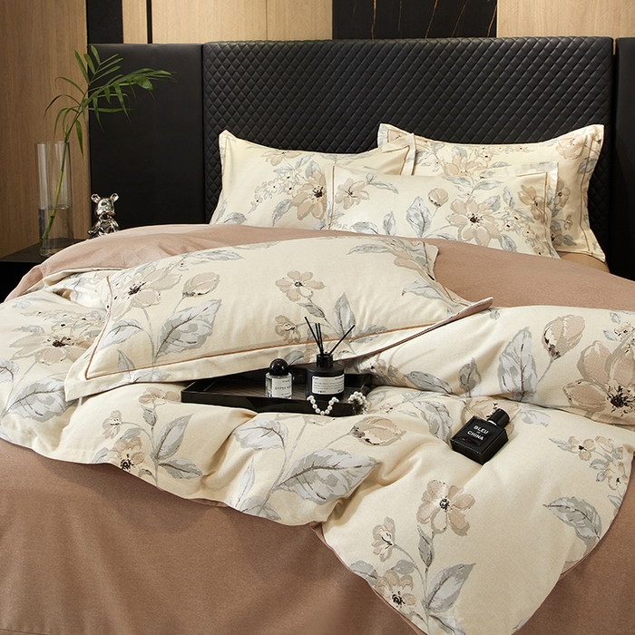 91家纺网 家纺一手货源 找家纺 帛美家纺 2025新款全棉加厚款数码印花磨毛四件套 山竹月