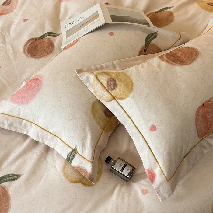 91家纺网 家纺一手货源 找家纺 帛美家纺 2025新款全棉加厚款数码印花磨毛四件套 水果派对