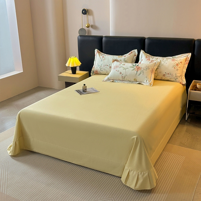 91家纺网 家纺一手货源 找家纺 帛美家纺 2025新款全棉加厚款数码印花磨毛四件套 温辰花语