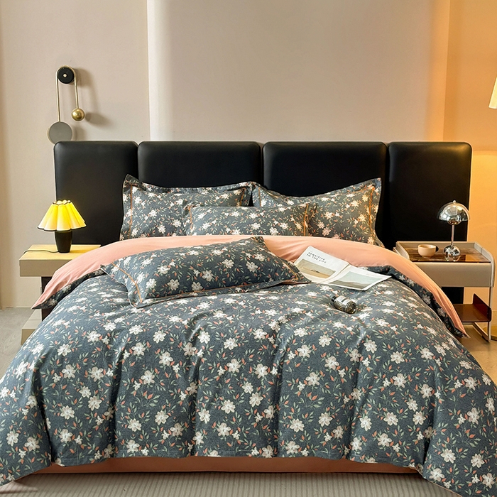 91家纺网 家纺一手货源 找家纺 帛美家纺 2025新款全棉加厚款数码印花磨毛四件套 香草集