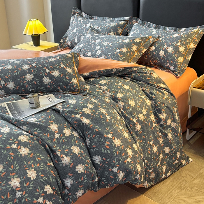 91家纺网 家纺一手货源 找家纺 帛美家纺 2025新款全棉加厚款数码印花磨毛四件套 香草集