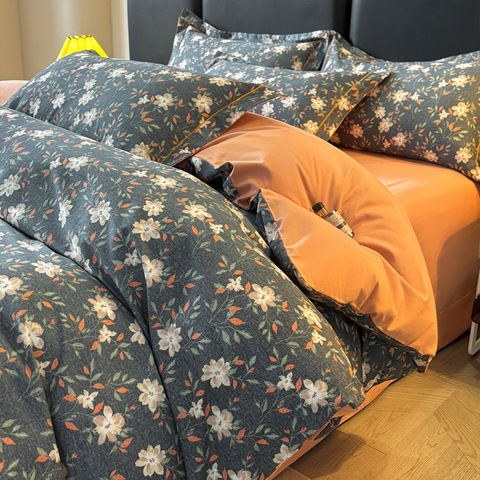 91家纺网 家纺一手货源 找家纺 帛美家纺 2025新款全棉加厚款数码印花磨毛四件套 香草集