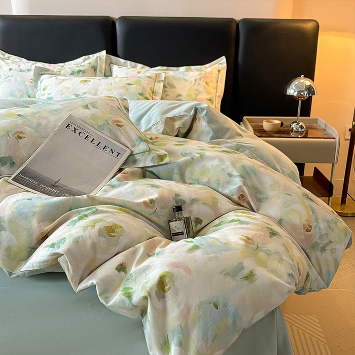 91家纺网 家纺一手货源 找家纺 帛美家纺 2025新款全棉加厚款数码印花磨毛四件套 心柔