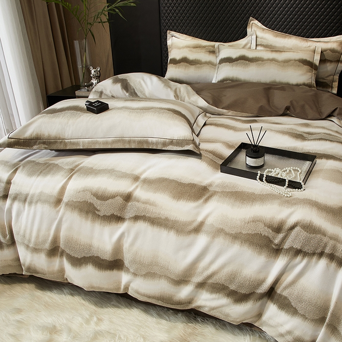 91家纺网 家纺一手货源 找家纺 帛美家纺 2025新款全棉加厚款数码印花磨毛四件套 一生之水